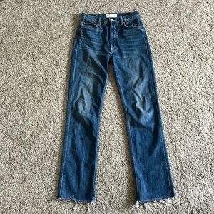 Mother High Waisted Rider Skimp Frey Hem